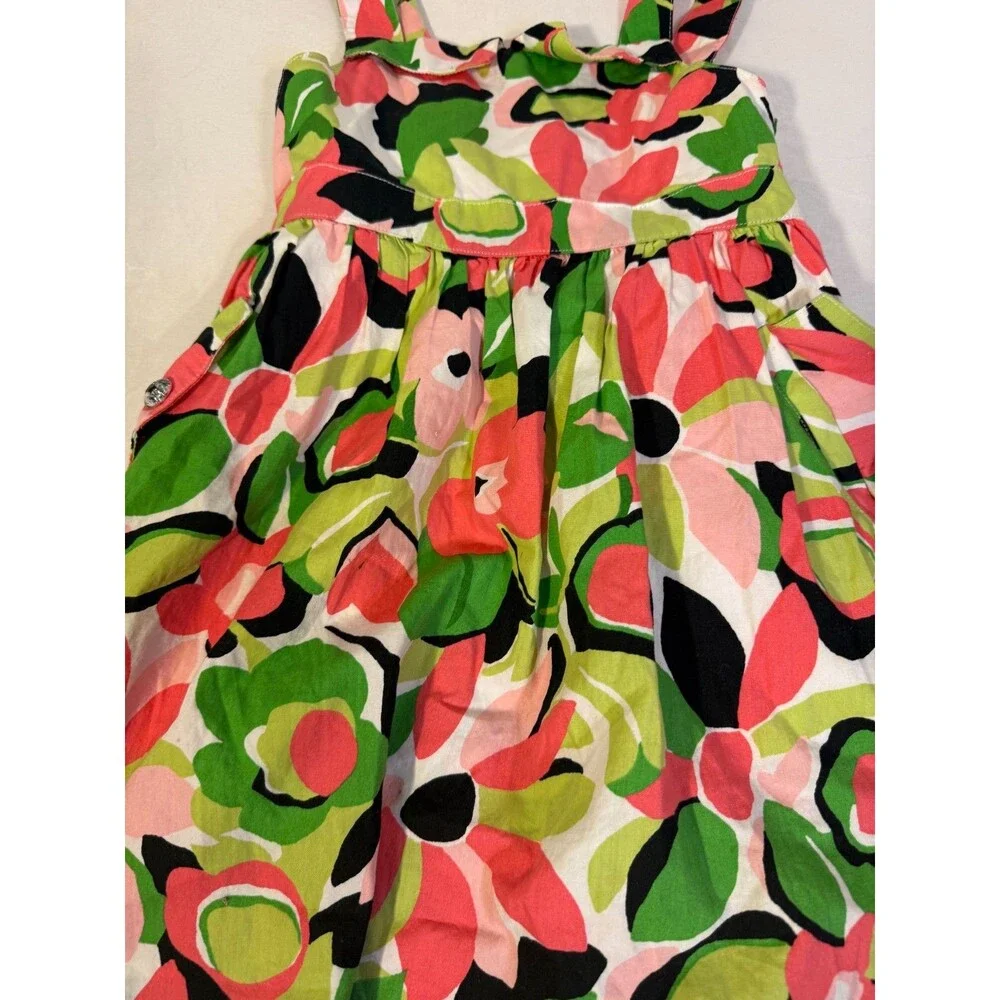 Vintage Gymboree Jumper Dress Girl's 7 Bright Floral Coastal Summer Coastal
